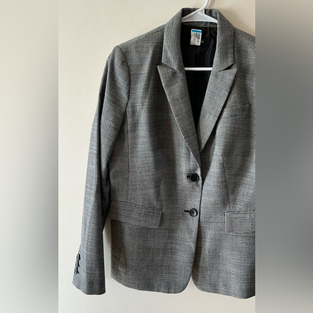 Talbots Women’s Black And Grey Plaid Pant Suit   Size 10  Like New - Picture 9 of 16